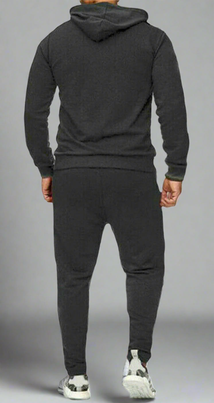 New Mens Pullover Tracksuit Hoodie Jogging Bottoms Set Stretch Sweater Jogger