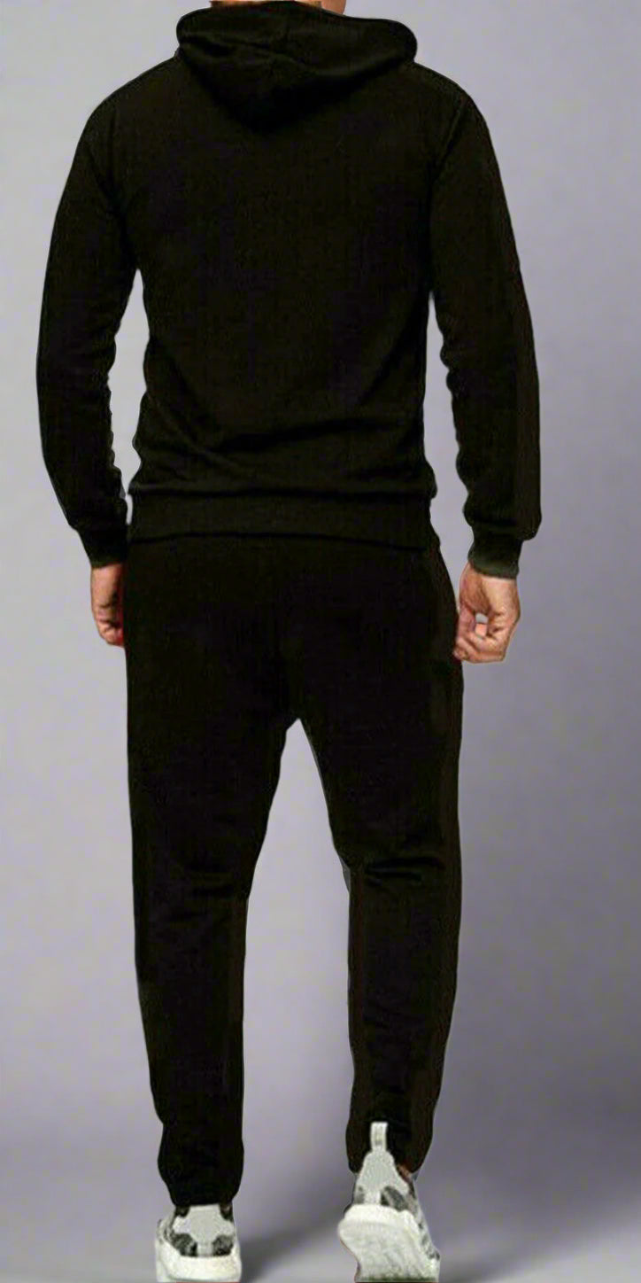 New Mens Pullover Tracksuit Hoodie Jogging Bottoms Set Stretch Sweater Jogger