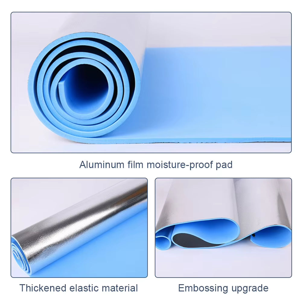 Waterproof Yoga Mat Moisture-Proof Yoga Mat Thickened Aluminum Membrane Exercise Mat Portable Multifunction for Gym Workout
