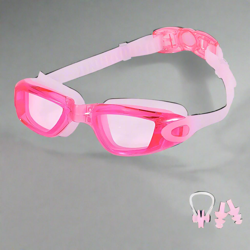Swimming Goggles for Men & Women – Anti-Fog UV Protection, Waterproof, Adjustable Silicone Swim Goggles for Adults & Kids