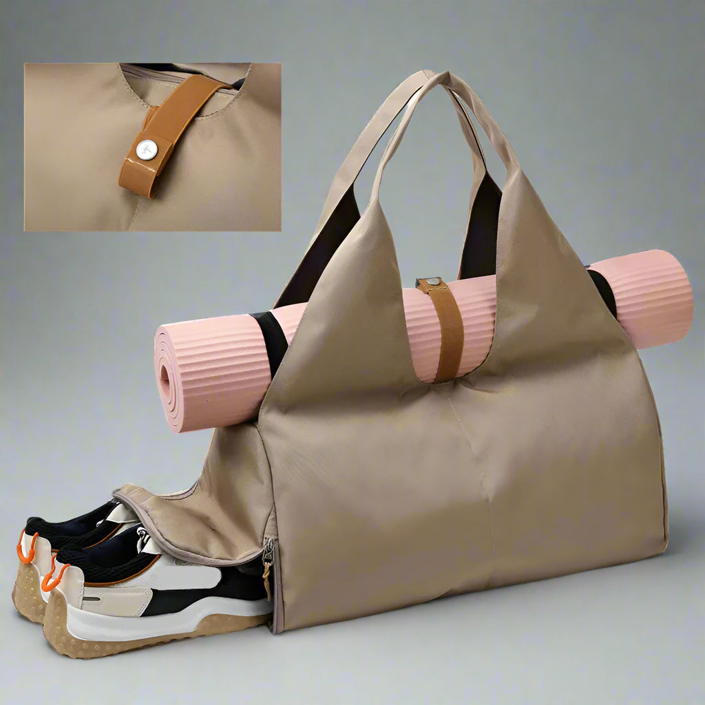 Women's Multi-Purpose Sports Bag - Waterproof with Shoe Pocket for Yoga, Gym, and Travel
