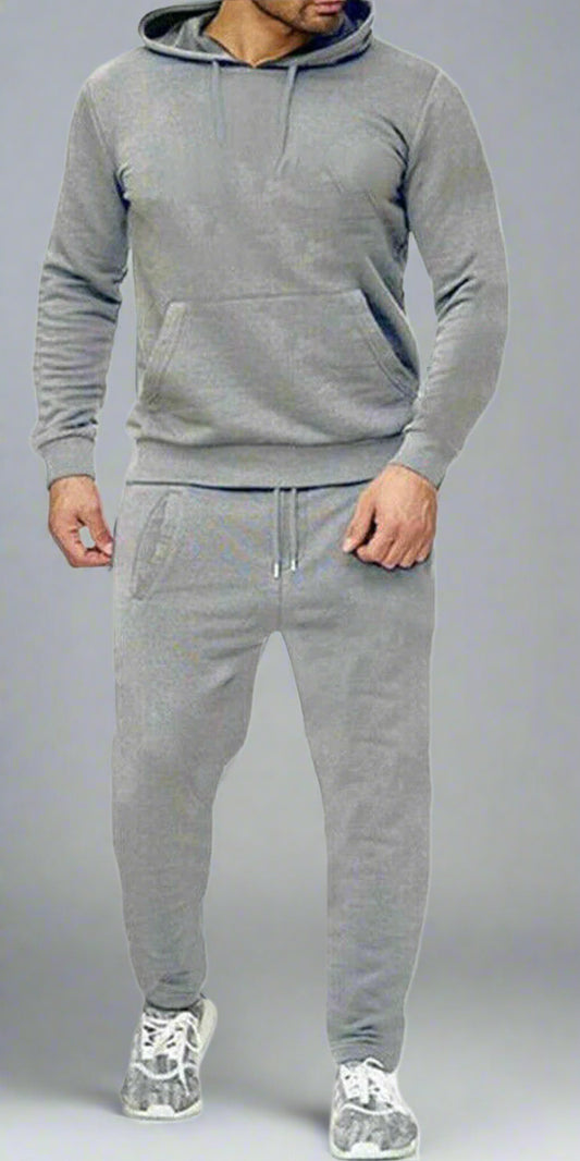 New Mens Pullover Tracksuit Hoodie Jogging Bottoms Set Stretch Sweater Jogger
