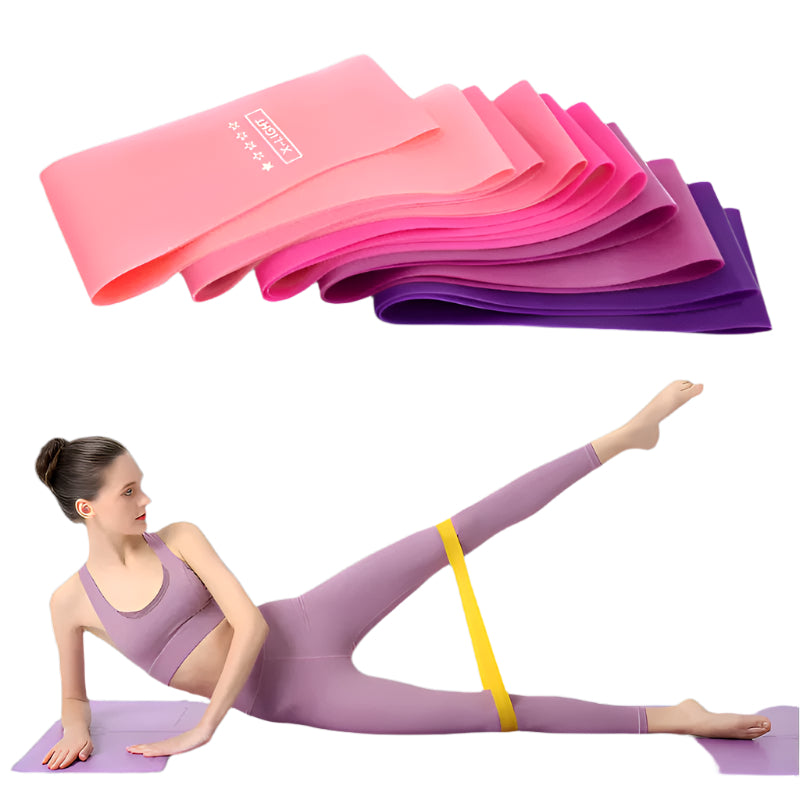 Elastic Resistance Bands Set for Yoga, Pilates, and Strength Training - 5-Pack