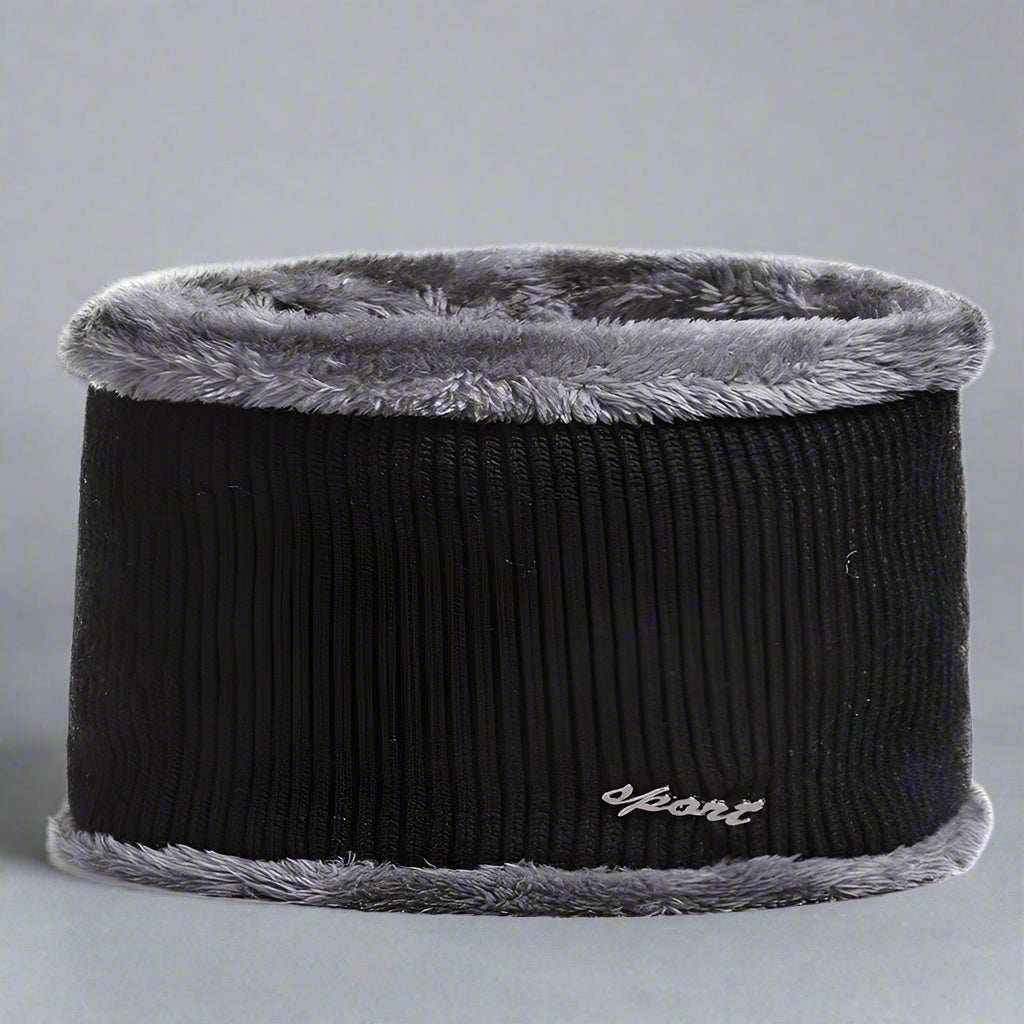 New Winter Men's Hat – Outdoor Ear Protection Warm Knitted Cap with Windproof Visor, Thick Bicycle Scarf Cap for Men