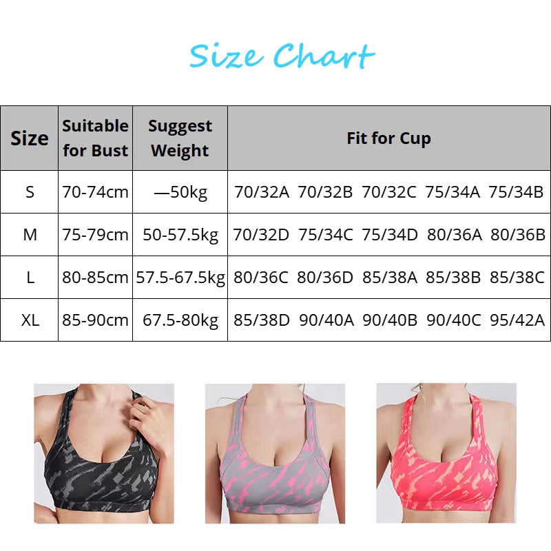 Sexy Sports Bra Top for Fitness Women Push up Cross Straps Running Gym Femme Wear Padded Underwear Crop Tops Female