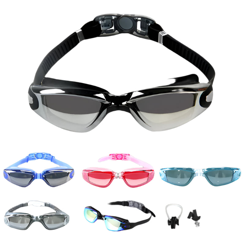 Swimming Goggles for Men & Women – Anti-Fog UV Protection, Waterproof, Adjustable Silicone Swim Goggles for Adults & Kids